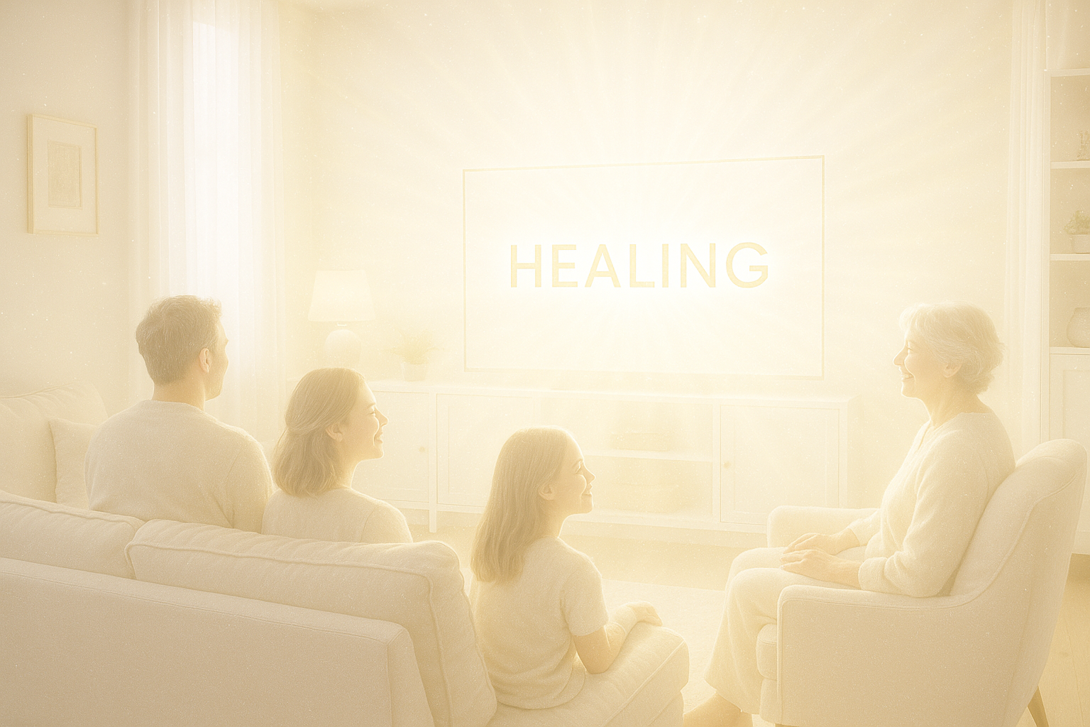 mere hvidligt lys og gerne med ordet"healing" på skærmen